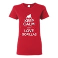 thumbnail image 1 of Ladies Keep Calm And Love Gorillas Monkey Animal Lover T-Shirt Tee, 1 of 2