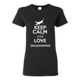 thumbnail image 1 of Ladies Keep Calm And Love Grasshoppers Insects Lover T-Shirt Tee, 1 of 2
