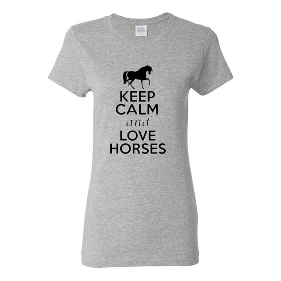 Ladies Keep Calm And Love Horses T-Shirt Tee