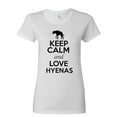 thumbnail image 1 of Ladies Keep Calm And Love Hyenas Canine Animal Lover T-Shirt Tee, 1 of 2