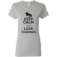 thumbnail image 1 of Ladies Keep Calm And Love Iguanas Lizard Animal Lover T-Shirt Tee, 1 of 2