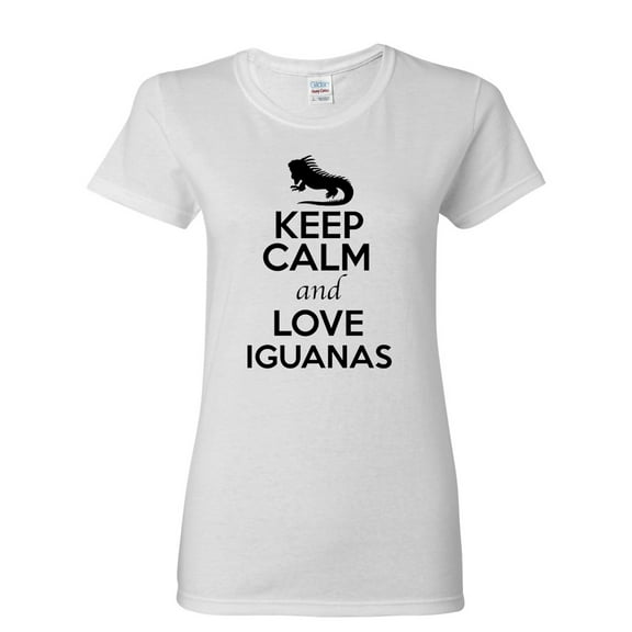 Ladies Keep Calm And Love Iguanas Lizard Animal Lover T-Shirt Tee