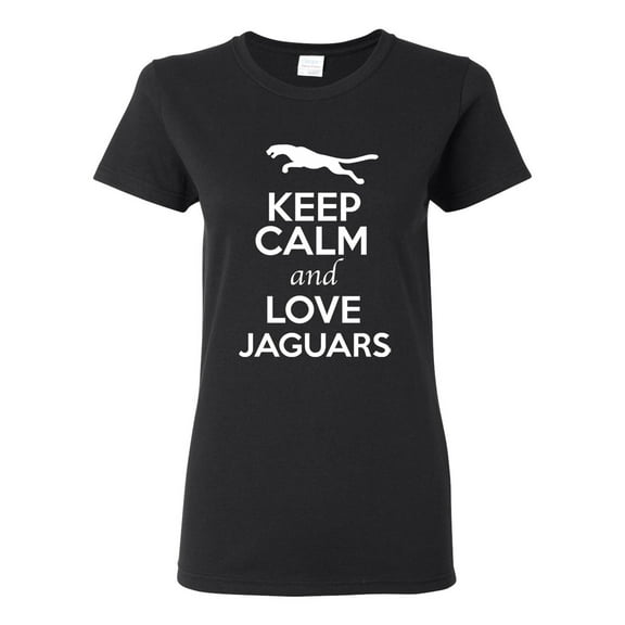 Ladies Keep Calm And Love Jaguar Big Cat Animal Lover T-Shirt Tee