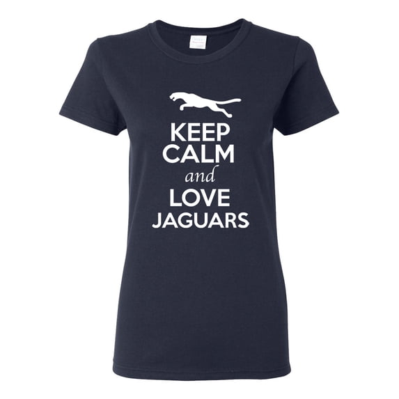 Ladies Keep Calm And Love Jaguar Big Cat Animal Lover T-Shirt Tee