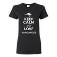 thumbnail image 1 of Ladies Keep Calm And Love Kangaroos Large Foot Animal Lover T-Shirt Tee, 1 of 2