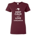 thumbnail image 1 of Ladies Keep Calm And Love Kangaroos Large Foot Animal Lover T-Shirt Tee, 1 of 2