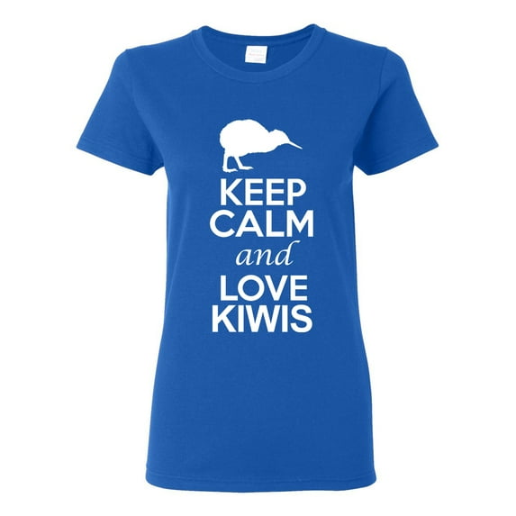Ladies Keep Calm And Love Kiwis Bird Animal Lover DT T-Shirt Tee