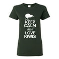 thumbnail image 1 of Ladies Keep Calm And Love Kiwis Bird Animal Lover DT T-Shirt Tee, 1 of 2