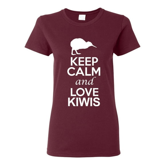 Ladies Keep Calm And Love Kiwis Bird Animal Lover DT T-Shirt Tee