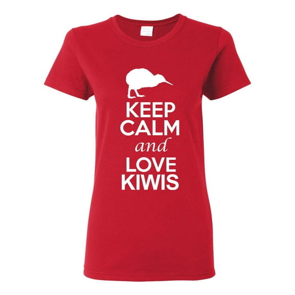 Ladies Keep Calm And Love Kiwis Bird Animal Lover DT T-Shirt Tee