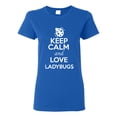 thumbnail image 1 of Ladies Keep Calm And Love Ladybugs Bug Insects Lover T-Shirt Tee, 1 of 2