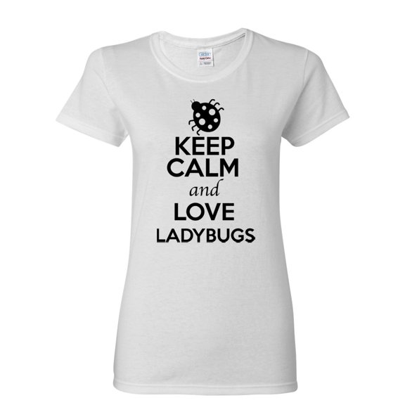 Ladies Keep Calm And Love Ladybugs Bug Insects Lover T-Shirt Tee