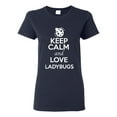 thumbnail image 1 of Ladies Keep Calm And Love Ladybugs Bug Insects Lover T-Shirt Tee, 1 of 2