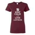 thumbnail image 1 of Ladies Keep Calm And Love Ladybugs Bug Insects Lover T-Shirt Tee, 1 of 2