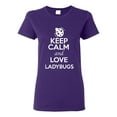 thumbnail image 1 of Ladies Keep Calm And Love Ladybugs Bug Insects Lover T-Shirt Tee, 1 of 2