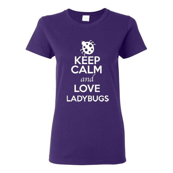 Ladies Keep Calm And Love Ladybugs Bug Insects Lover T-Shirt Tee