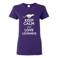 thumbnail image 1 of Ladies Keep Calm And Love Leopards Big Cat Animal Lover T-Shirt Tee, 1 of 2