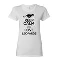 thumbnail image 1 of Ladies Keep Calm And Love Leopards Big Cat Animal Lover T-Shirt Tee, 1 of 2