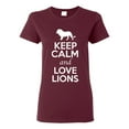 thumbnail image 1 of Ladies Keep Calm And Love Lion King Big Cat Animal Lover T-Shirt Tee, 1 of 2