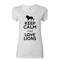 thumbnail image 1 of Ladies Keep Calm And Love Lion King Big Cat Animal Lover T-Shirt Tee, 1 of 2