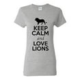 thumbnail image 1 of Ladies Keep Calm And Love Lion King Big Cat Animal Lover T-Shirt Tee, 1 of 2