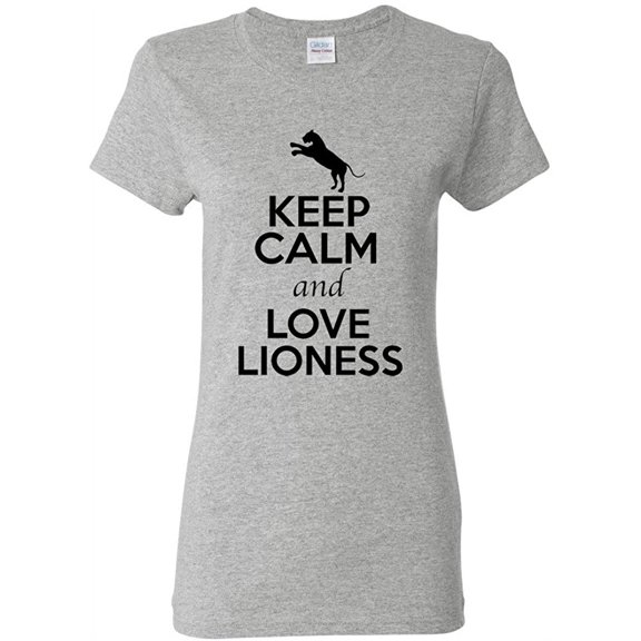 Ladies Keep Calm And Love Lioness Big Cat Animal Lover T-Shirt Tee