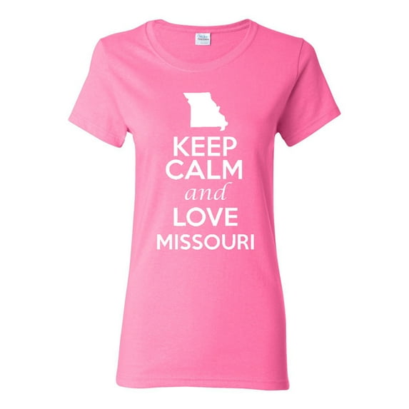 Ladies Keep Calm And Love Missouri Country T-Shirt Tee