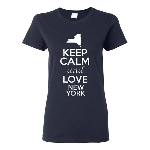 Ladies Keep Calm And Love New York Country T-Shirt Tee