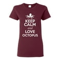 thumbnail image 1 of Ladies Keep Calm And Love Octopus Ocean Animal Lover T-Shirt Tee, 1 of 2