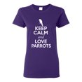 thumbnail image 1 of Ladies Keep Calm And Love Parrots Bird Animal Lover T-Shirt Tee, 1 of 2