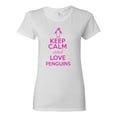 thumbnail image 1 of Ladies Keep Calm And Love Penguins T-Shirt Tee, 1 of 2