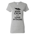 thumbnail image 1 of Ladies Keep Calm And Love Pythons Snake Animal Lover T-Shirt Tee, 1 of 2
