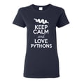 thumbnail image 1 of Ladies Keep Calm And Love Pythons Snake Animal Lover T-Shirt Tee, 1 of 2