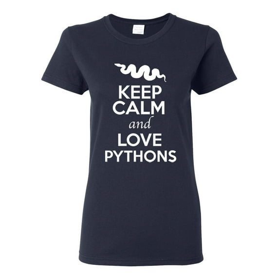 Ladies Keep Calm And Love Pythons Snake Animal Lover T-Shirt Tee