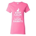 thumbnail image 1 of Ladies Keep Calm And Love Rabbits Bunny Animal Lover T-Shirt Tee, 1 of 2