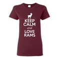 thumbnail image 1 of Ladies Keep Calm And Love Rams Farm Animal Lover T-Shirt Tee, 1 of 2