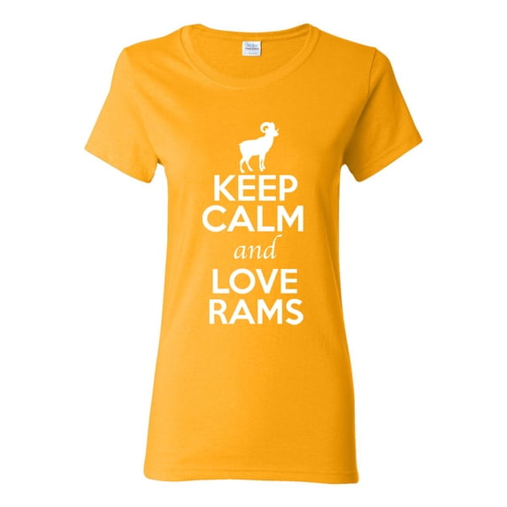 Ladies Keep Calm And Love Rams Farm Animal Lover T-Shirt Tee