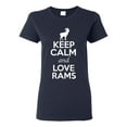 thumbnail image 1 of Ladies Keep Calm And Love Rams Farm Animal Lover T-Shirt Tee, 1 of 2