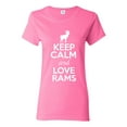 thumbnail image 1 of Ladies Keep Calm And Love Rams Farm Animal Lover T-Shirt Tee, 1 of 2