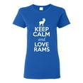 thumbnail image 1 of Ladies Keep Calm And Love Rams Farm Animal Lover T-Shirt Tee, 1 of 2