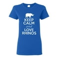 thumbnail image 1 of Ladies Keep Calm And Love Rhinos T-Shirt Tee, 1 of 2