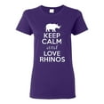 thumbnail image 1 of Ladies Keep Calm And Love Rhinos T-Shirt Tee, 1 of 2