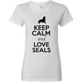 thumbnail image 1 of Ladies Keep Calm And Love Seals Sea Lion Animal Lover T-Shirt Tee, 1 of 2