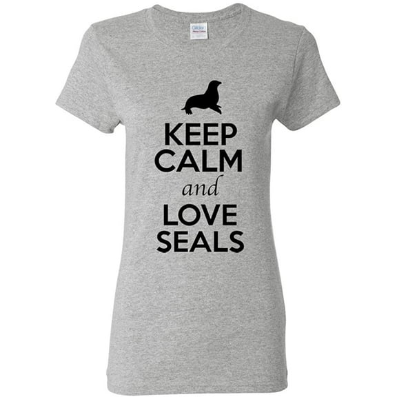 Ladies Keep Calm And Love Seals Sea Lion Animal Lover T-Shirt Tee