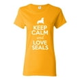 thumbnail image 1 of Ladies Keep Calm And Love Seals Sea Lion Animal Lover T-Shirt Tee, 1 of 2