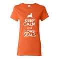 thumbnail image 1 of Ladies Keep Calm And Love Seals Sea Lion Animal Lover T-Shirt Tee, 1 of 2