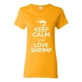 thumbnail image 1 of Ladies Keep Calm And Love Shrimp Prawn Animal Lover T-Shirt Tee, 1 of 2