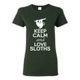 thumbnail image 1 of Ladies Keep Calm And Love Sloth Animal Lover DT T-Shirt Tee, 1 of 2
