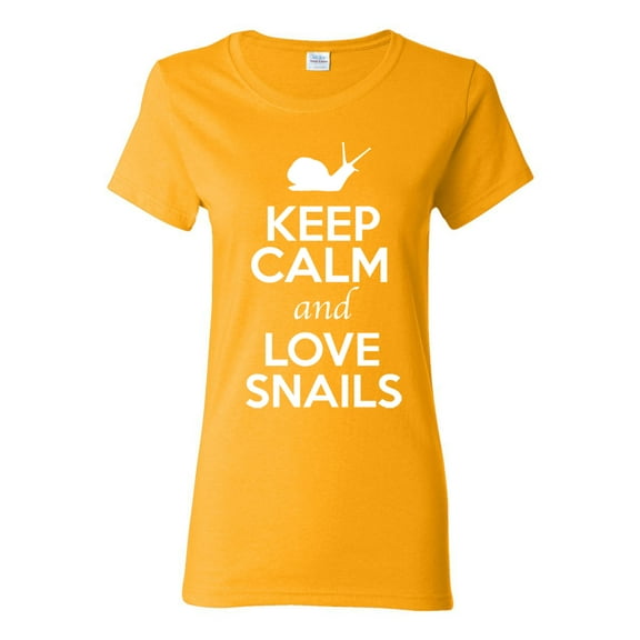 Ladies Keep Calm And Love Snails Slugs Animal Lover T-Shirt Tee