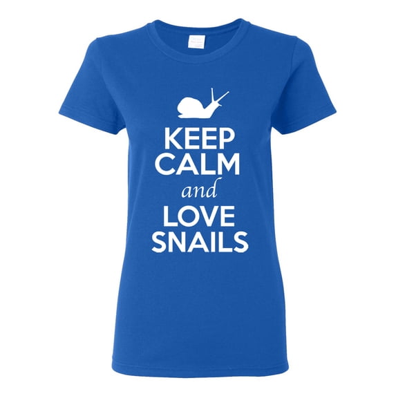 Ladies Keep Calm And Love Snails Slugs Animal Lover T-Shirt Tee